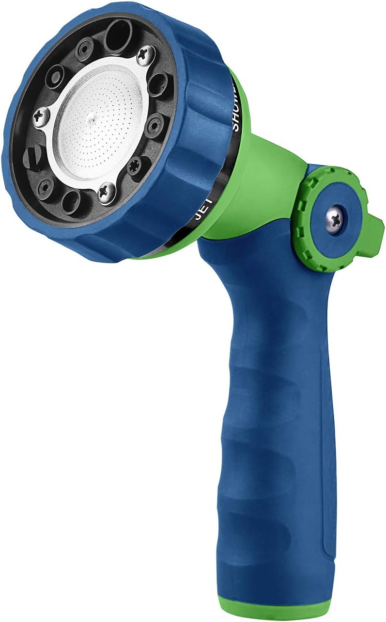 Garden Hose Nozzle, Water Hose Spray Nozzle with Thumb Control On Off Valve for Easy Water Flow Control