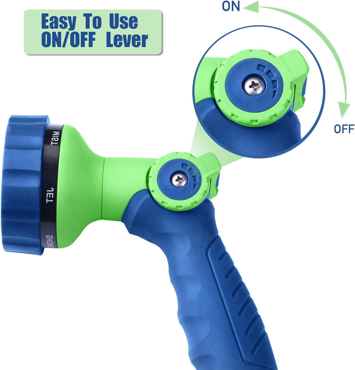 Garden Hose Nozzle, Water Hose Spray Nozzle with Thumb Control On Off Valve for Easy Water Flow Control