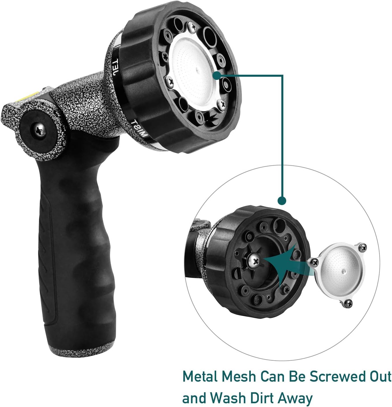 Garden Hose Nozzle, Water Hose Spray Nozzle with Thumb Control On Off Valve for Easy Water Flow Control