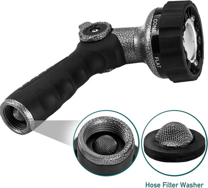 Garden Hose Nozzle, Water Hose Spray Nozzle with Thumb Control On Off Valve for Easy Water Flow Control