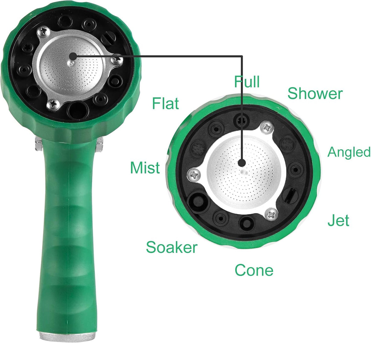 Garden Hose Nozzle, Water Hose Spray Nozzle with Thumb Control On Off Valve for Easy Water Flow Control