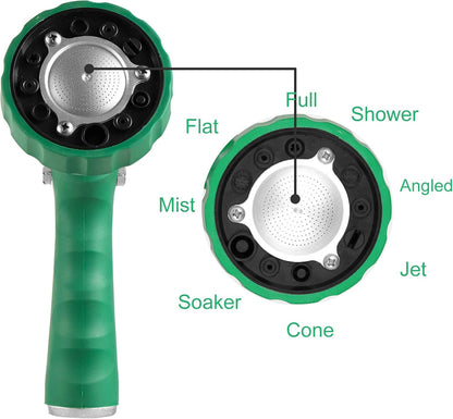 Garden Hose Nozzle, Water Hose Spray Nozzle with Thumb Control On Off Valve for Easy Water Flow Control