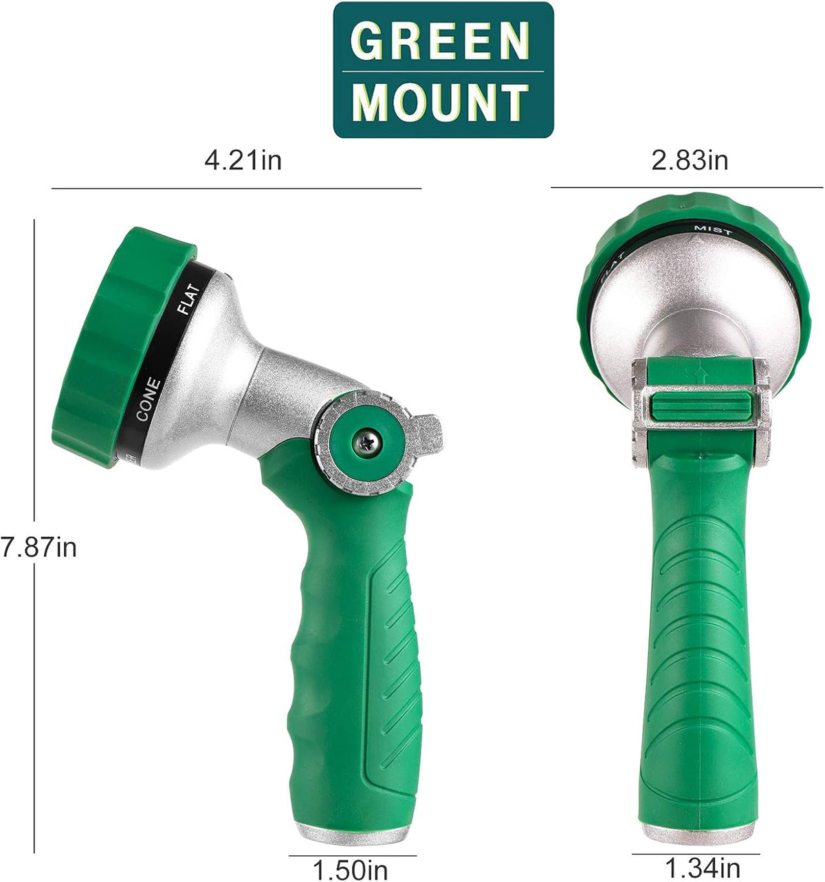 Garden Hose Nozzle, Water Hose Spray Nozzle with Thumb Control On Off Valve for Easy Water Flow Control