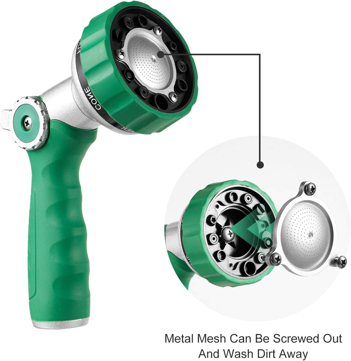 Garden Hose Nozzle, Water Hose Spray Nozzle with Thumb Control On Off Valve for Easy Water Flow Control