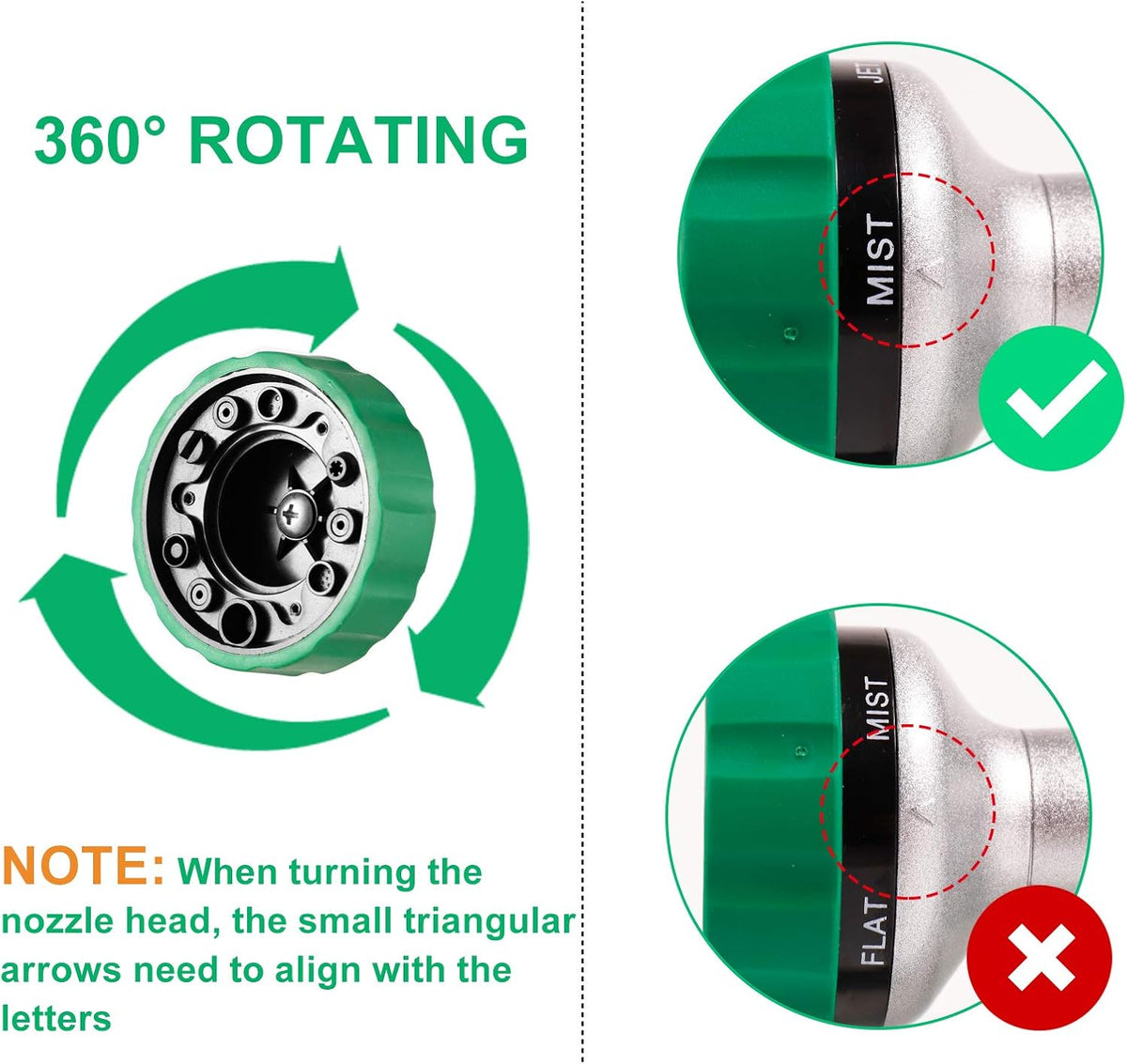 Garden Hose Nozzle, Water Hose Spray Nozzle with Thumb Control On Off Valve for Easy Water Flow Control
