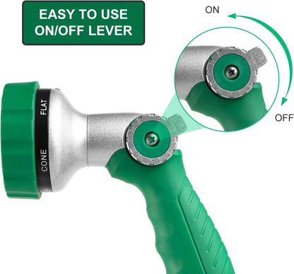 Garden Hose Nozzle, Water Hose Spray Nozzle with Thumb Control On Off Valve for Easy Water Flow Control