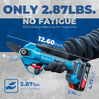 DongCheng 20V Brushless Cordless Pruning Shears, 35mm Electric Pruner, 4-Level Cutting Adjustment, 450W Motor, SK5 Teflon-Coated Blade, Battery & Charger Not Included