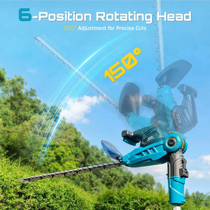 2-in-1 20V Cordless Hedge Trimmer 12" & Grass Shear, 2 Batteries