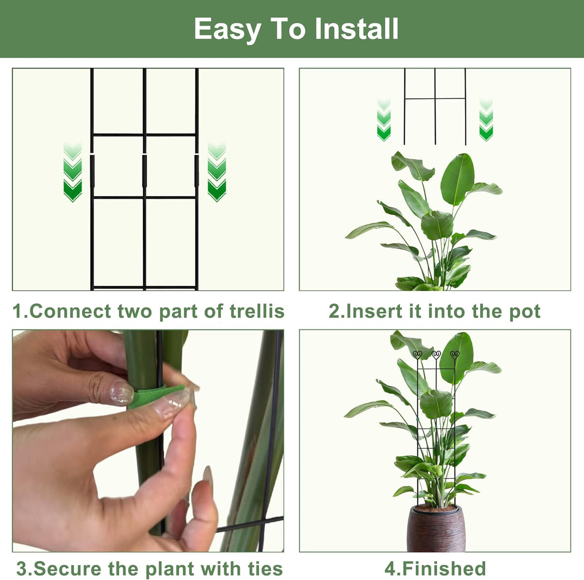 32.6in Monstera Plant Support, Plant Trellis Indoor 2P