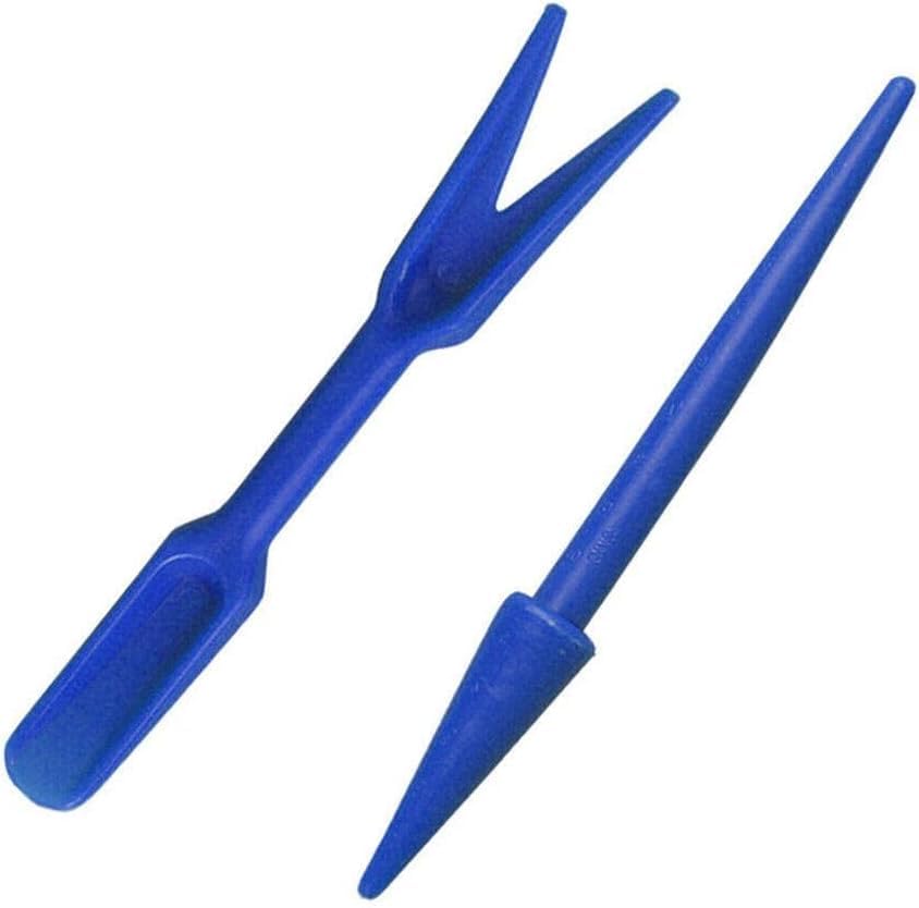 2Pcs Blue Mini Garden Hand Succulent Transplanting Tools,Widger Plastic Seedlings Dibber Sowing Digging Mini Garden Hand Tools for Home Gardens,Gardens Tool Sets, Gardening