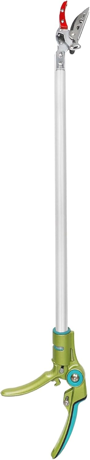 32 Inch Cut and Hold Pole Pruner - Lightweight Long Reach Tree Trimmer with Snip and Grip Technology, 1/2 Inch Cutting Capacity, One-Hand Use Fruit Picker for Roses, Persimmons & Tall Branches