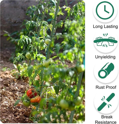 Garden Stakes 55 Inches Steel Plant Stakes Tomato Stakes Garden Poles Pack of 25