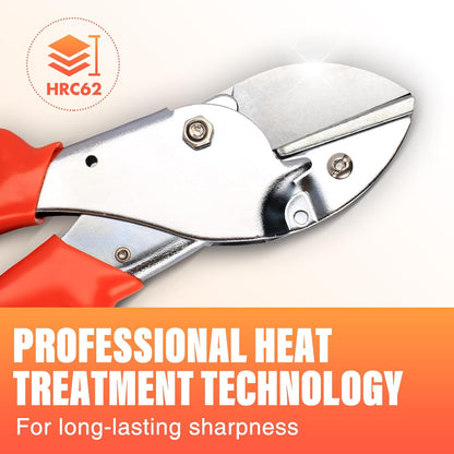 8" Professional Heavy Duty Anvil Pruning Shears with Anti-Rust SK-5 Blades, Garden Shears for Dry Stems and Small Branches, Gardening Scissors, Clippers for Wood, Non-Slip Handle. | LFXP1108S
