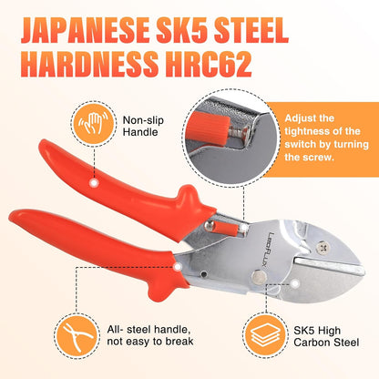 8" Professional Heavy Duty Anvil Pruning Shears with Anti-Rust SK-5 Blades, Garden Shears for Dry Stems and Small Branches, Gardening Scissors, Clippers for Wood, Non-Slip Handle. | LFXP1108S