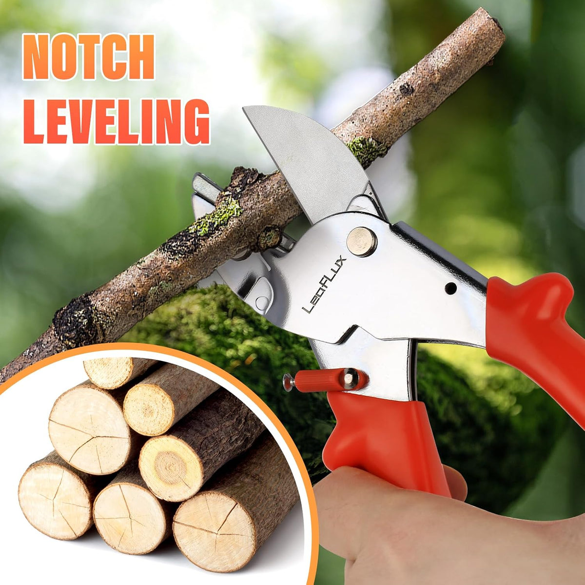 8" Professional Heavy Duty Anvil Pruning Shears with Anti-Rust SK-5 Blades, Garden Shears for Dry Stems and Small Branches, Gardening Scissors, Clippers for Wood, Non-Slip Handle. | LFXP1108S