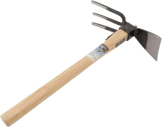 Japanese Forged Garden Hoe & Cultivator - Wooden Handle