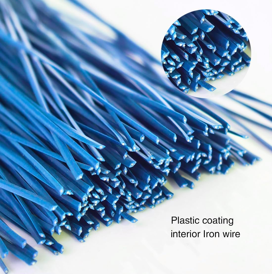 200 Pcs 6" Garden Plastic Plant Twist Ties Reusable Blue Cable Ties for Climbing Plant Support, Christmas Tree, Bags, Gardening Activity.(Blue)