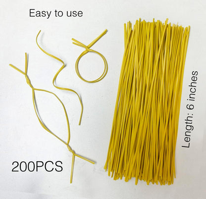 200 Pcs 6" Garden Plastic Plant Twist Ties Reusable Blue Cable Ties for Climbing Plant Support, Christmas Tree, Bags, Gardening Activity.(Blue)