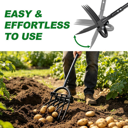 Broad Fork Garden Tool, 63" Heavy Duty Broadfork Hand Tiller with Double 5+4 Sharp Tines, Garden Pitchfork with Ergonomic D-Shaped Handle, Spading Dig