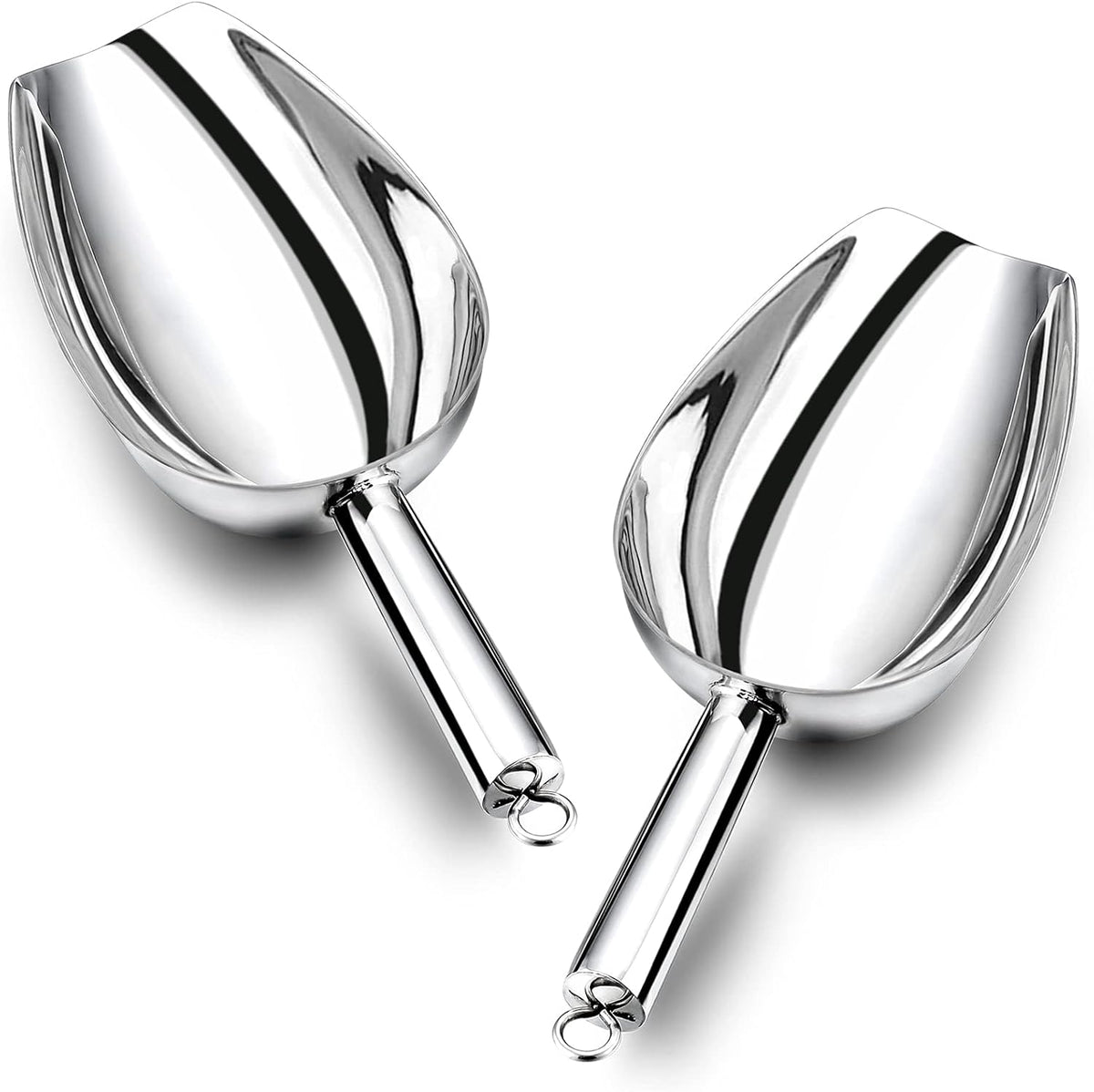 Food Ice Scoop, Stainless Steel Scoop, 8 Oz, 2Pcs
