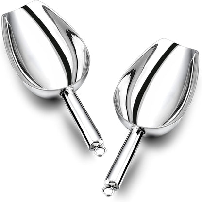 Food Ice Scoop, Stainless Steel Scoop, 8 Oz, 2Pcs