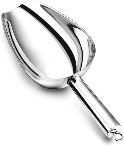 Food Ice Scoop, Stainless Steel Scoop, 8 Oz, 2Pcs
