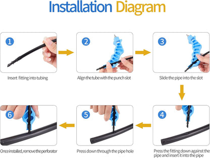 2-in-One Drip Irrigation Tubing Hole Punch Fitting