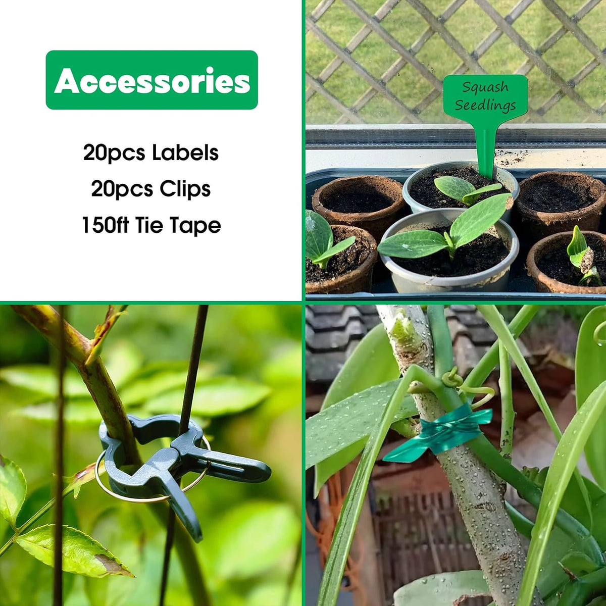 10 Pack Plant Support Stakes, 10" W x 16" H Half Round Peony Cages and Supports, Metal Peony Cage Plant Ring for Outdoor Plants Tomato Flower Vine, with Garden Labels, Clips and Ties