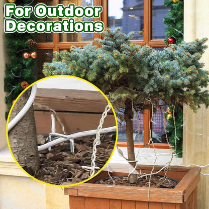 U Shape Garden Stakes 50 Packs 4 Inch 11 Gauge Irrigation Tubing Stakes, Heavy Duty Galvanized Landscape Staples for Tube, Lawns, Landscape Fabrics,Irrigation Hose and Weed Barriers
