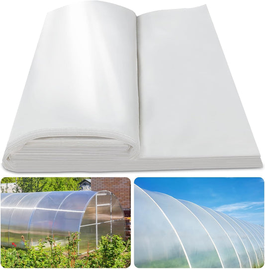 Greenhouse Plastic Sheeting 8' x 25' 6 Mil, Clear UV Resistant Heavy Duty Polyethylene Film, Thick Greenhouse Cover for Garden, Farm, Agriculture