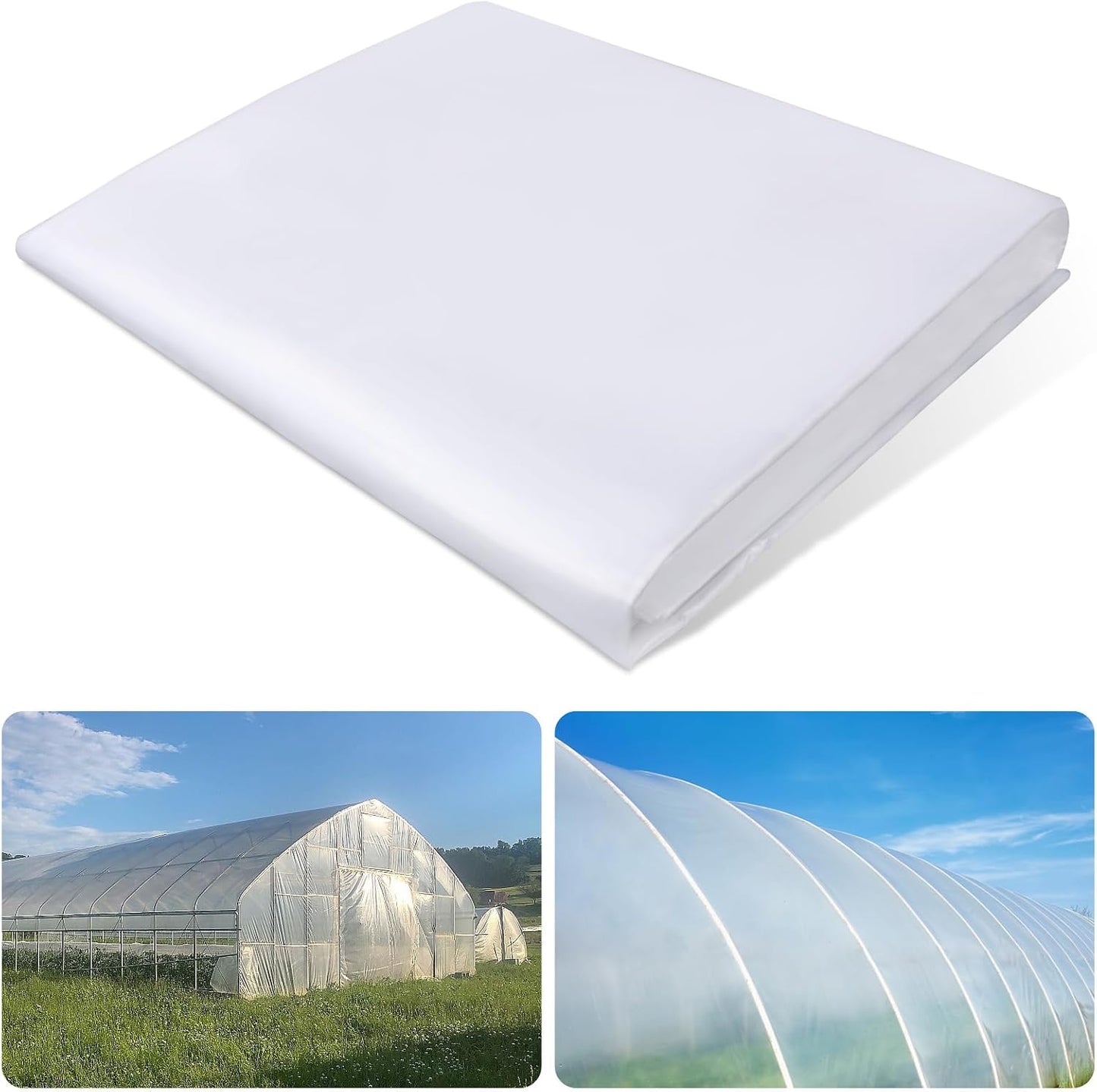 Greenhouse Plastic Sheeting 8' x 25' 6 Mil, Clear UV Resistant Heavy Duty Polyethylene Film, Thick Greenhouse Cover for Garden, Farm, Agriculture