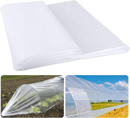 Greenhouse Plastic Sheeting 8' x 25' 6 Mil, Clear UV Resistant Heavy Duty Polyethylene Film, Thick Greenhouse Cover for Garden, Farm, Agriculture