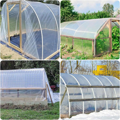 Greenhouse Plastic Sheeting 8' x 25' 6 Mil, Clear UV Resistant Heavy Duty Polyethylene Film, Thick Greenhouse Cover for Garden, Farm, Agriculture