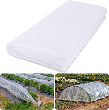 Greenhouse Plastic Sheeting 8' x 25' 6 Mil, Clear UV Resistant Heavy Duty Polyethylene Film, Thick Greenhouse Cover for Garden, Farm, Agriculture