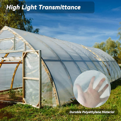 Greenhouse Plastic Sheeting 8' x 25' 6 Mil, Clear UV Resistant Heavy Duty Polyethylene Film, Thick Greenhouse Cover for Garden, Farm, Agriculture