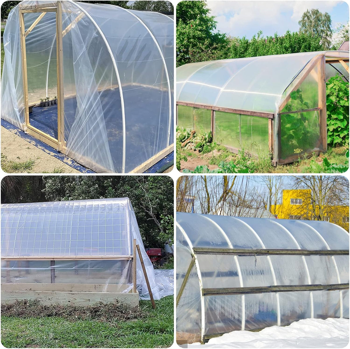 Greenhouse Plastic Sheeting 8' x 25' 6 Mil, Clear UV Resistant Heavy Duty Polyethylene Film, Thick Greenhouse Cover for Garden, Farm, Agriculture