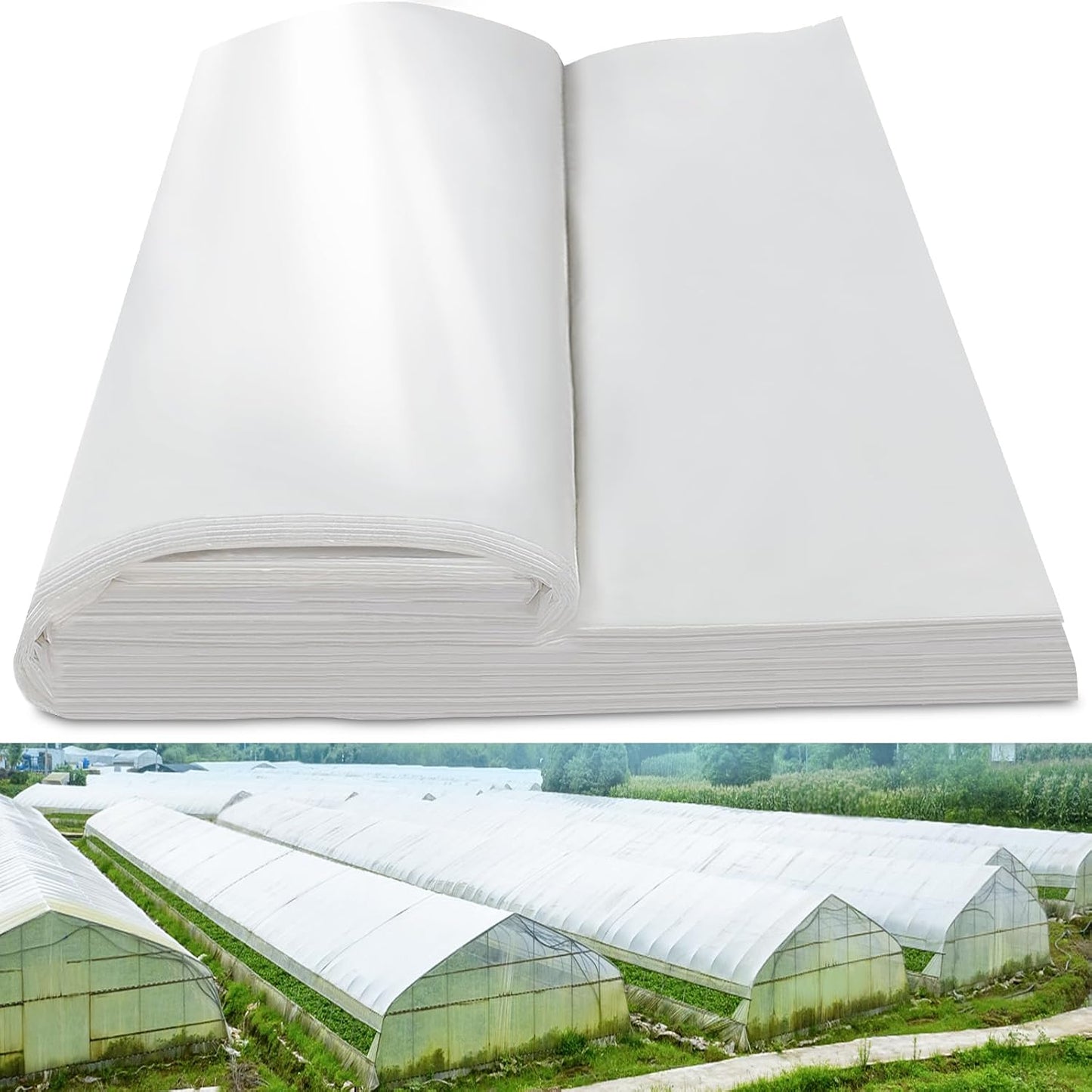 Greenhouse Plastic Sheeting 8' x 25' 6 Mil, Clear UV Resistant Heavy Duty Polyethylene Film, Thick Greenhouse Cover for Garden, Farm, Agriculture