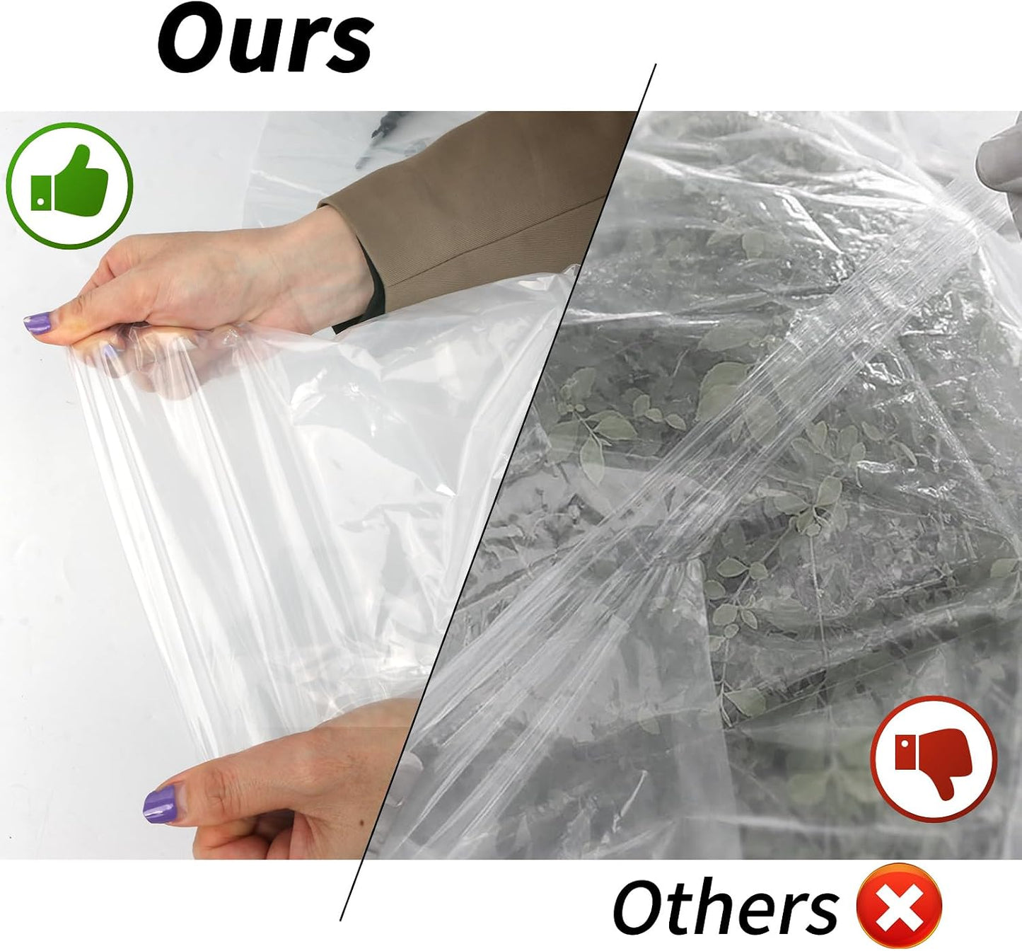 Greenhouse Plastic Sheeting 8' x 25' 6 Mil, Clear UV Resistant Heavy Duty Polyethylene Film, Thick Greenhouse Cover for Garden, Farm, Agriculture
