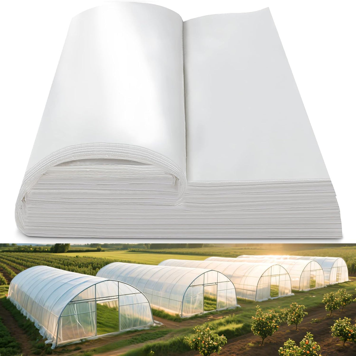 Greenhouse Plastic Sheeting 8' x 25' 6 Mil, Clear UV Resistant Heavy Duty Polyethylene Film, Thick Greenhouse Cover for Garden, Farm, Agriculture
