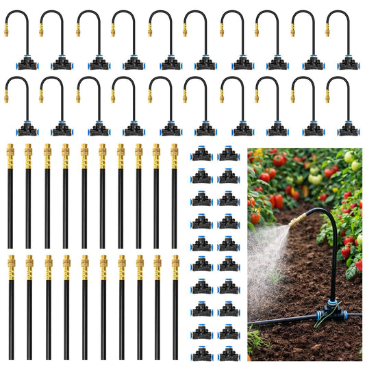 360° Drip Irrigation Misting Copper Nozzles for 1/4" Irrigation Tubing