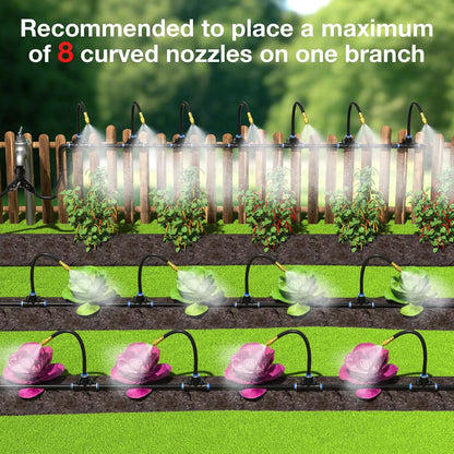 360° Drip Irrigation Misting Copper Nozzles for 1/4" Irrigation Tubing