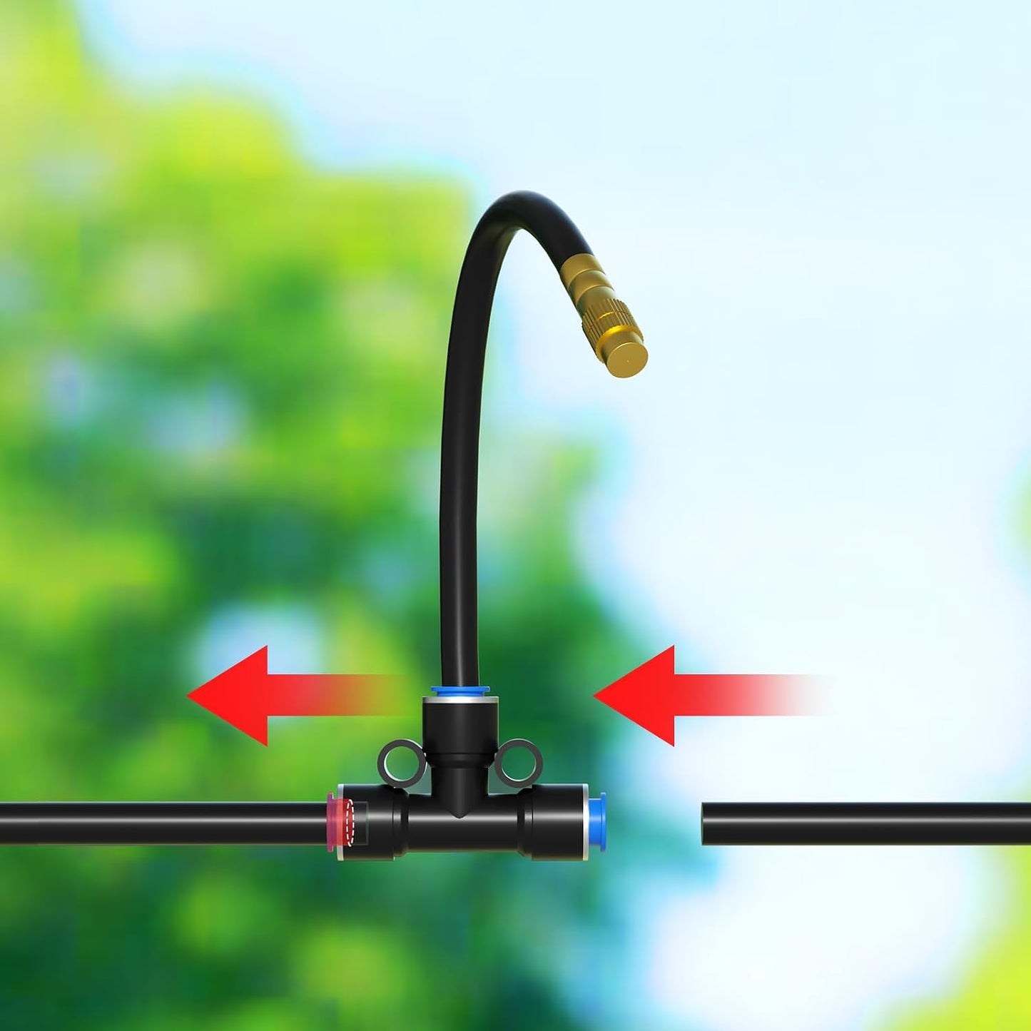 360° Drip Irrigation Misting Copper Nozzles for 1/4" Irrigation Tubing