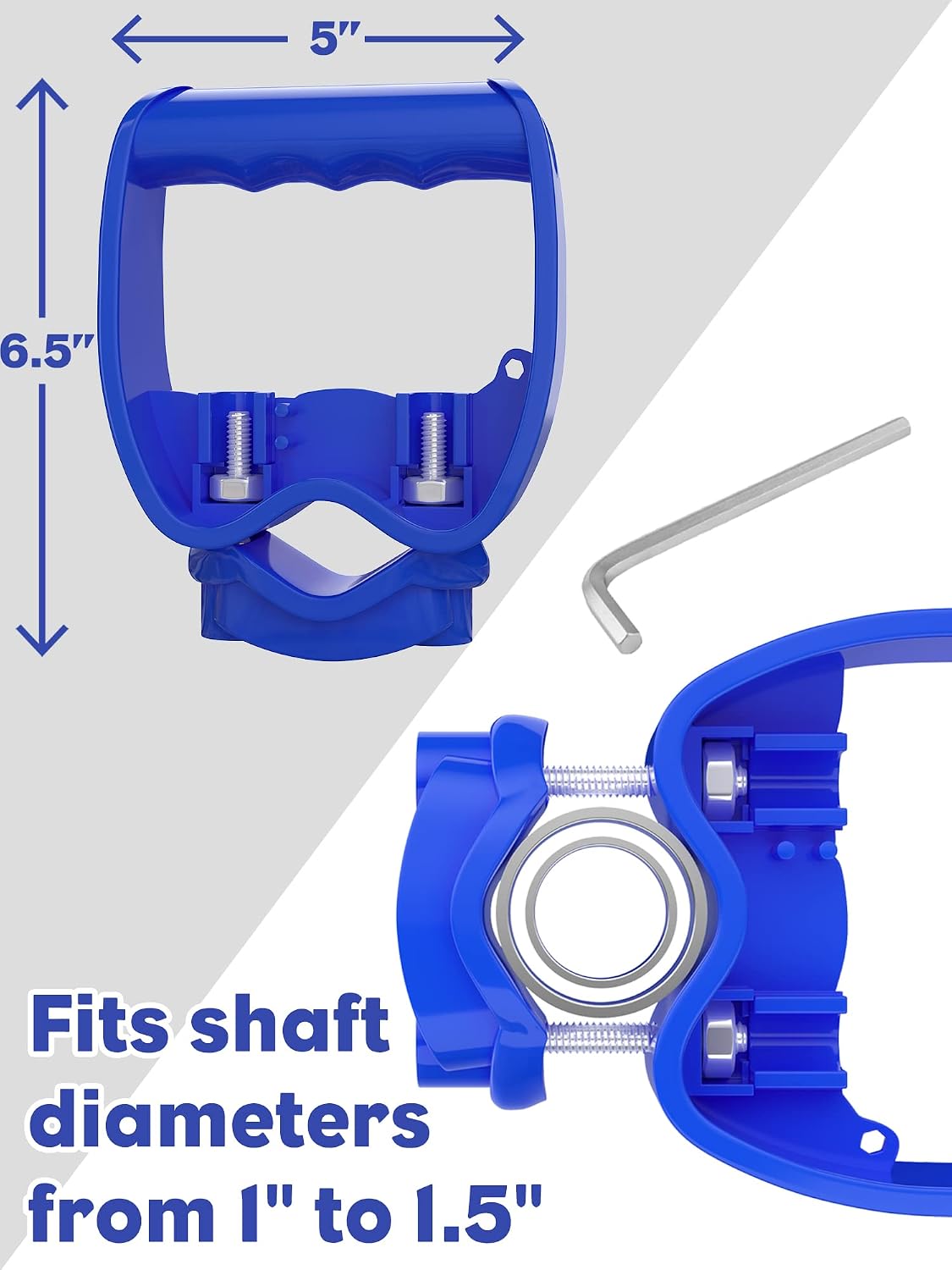Shovel Garden Tool Handle Attachment, Universal Back Saver Grip for Shovels, Rakes, Hoes, Spades & Long-Handle Yard Lawns Tools, D Grip Ergonomic Handle Replacement Helper, Easy Comfort Hold, Blue