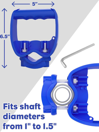 Shovel Garden Tool Handle Attachment, Universal Back Saver Grip for Shovels, Rakes, Hoes, Spades & Long-Handle Yard Lawns Tools, D Grip Ergonomic Handle Replacement Helper, Easy Comfort Hold, Blue