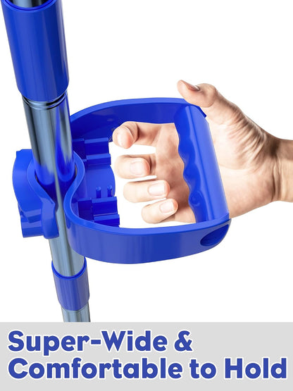 Shovel Garden Tool Handle Attachment, Universal Back Saver Grip for Shovels, Rakes, Hoes, Spades & Long-Handle Yard Lawns Tools, D Grip Ergonomic Handle Replacement Helper, Easy Comfort Hold, Blue