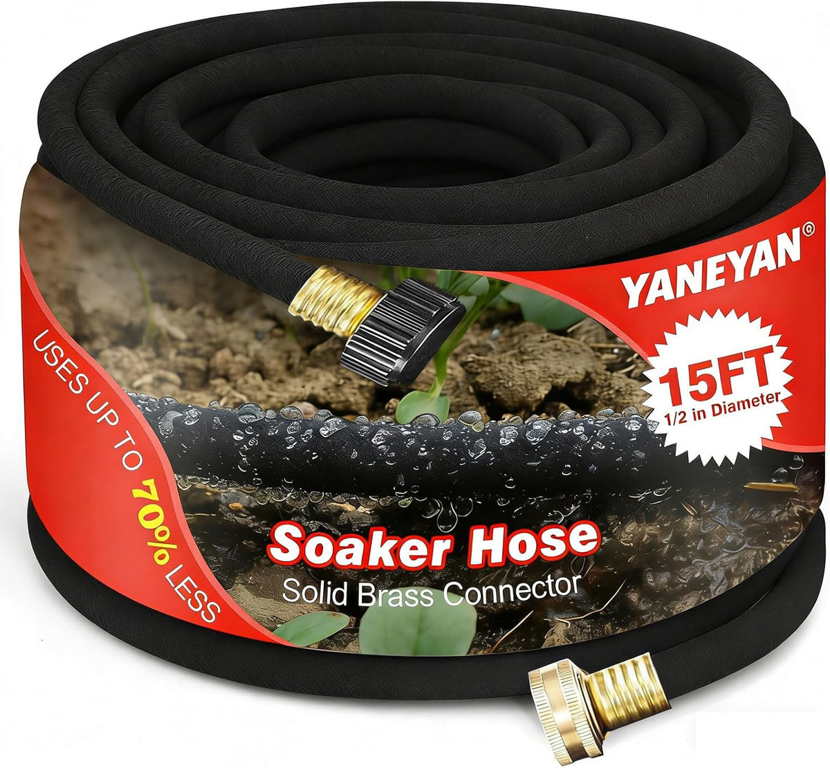 1/2 Inch 150 FT Soaker Hose for Lawn Yard Garden Landscaping