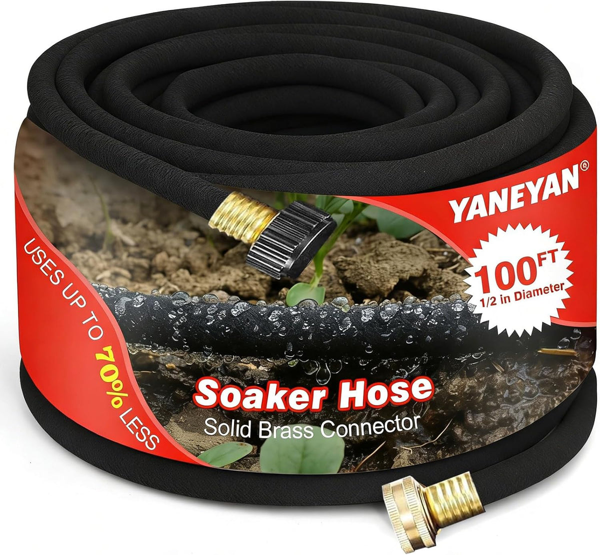 1/2 Inch 150 FT Soaker Hose for Lawn Yard Garden Landscaping