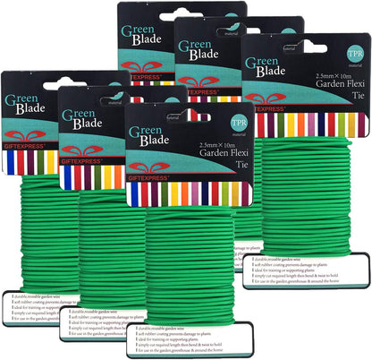 Pack of 6 Garden Soft Wire Tie, 32.8' ea. Garden Plant Tie, Light Duty Flexi Tie, Plant Twist Ties