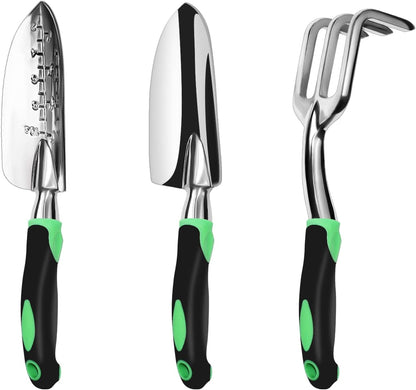 Garden Tool Set，100% Thicker Aluminum Gardening Kit,3 Pack