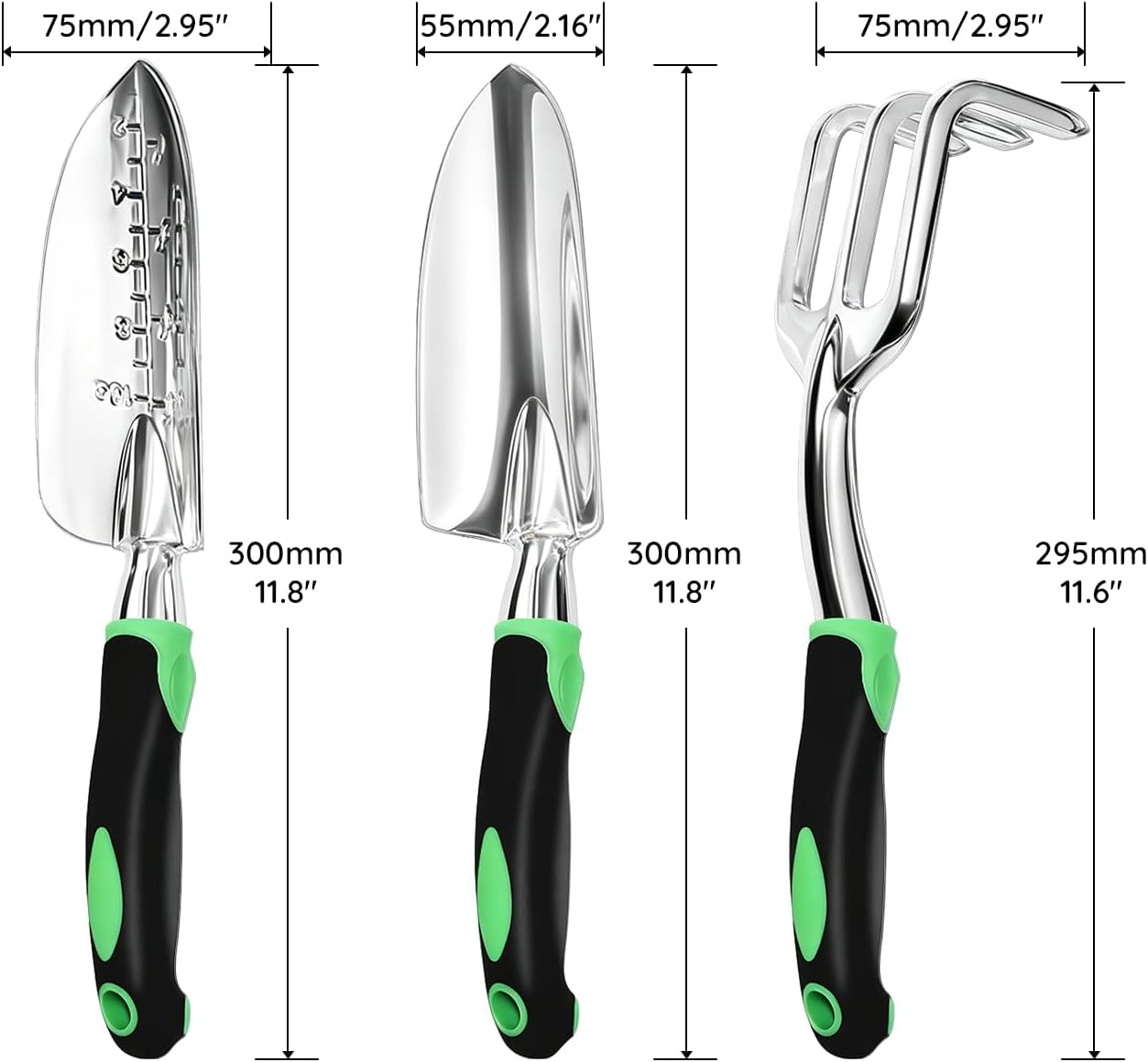 Garden Tool Set，100% Thicker Aluminum Gardening Kit,3 Pack